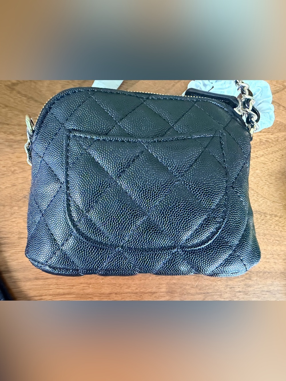 FULL SET NEW Chanel Makeup Black Petite Maroquinerie Pebbled Leather Handbag - Picture 4 of 12